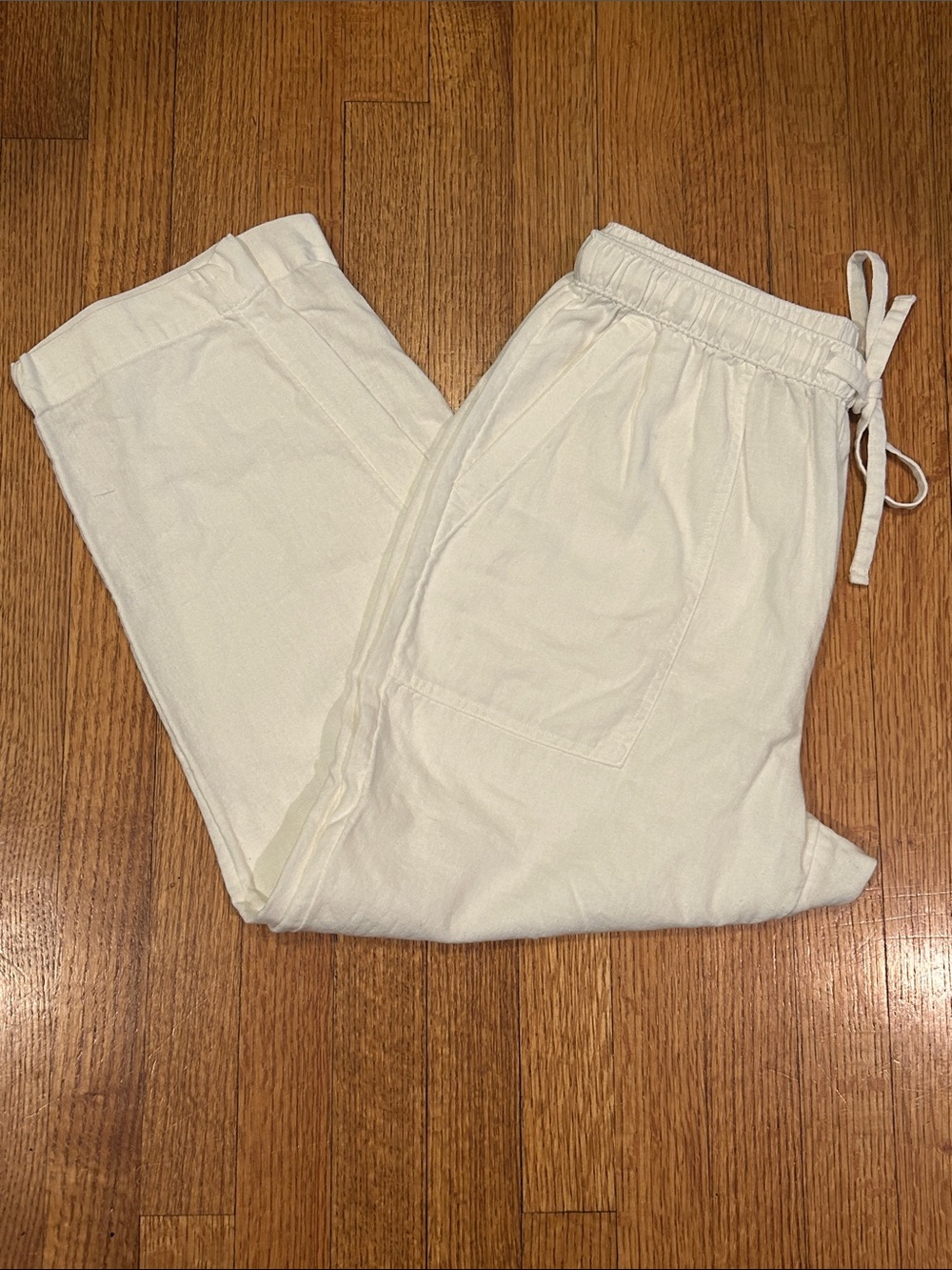 Universal Thread Off White Wide-Leg Drawstring Pants Size Medium